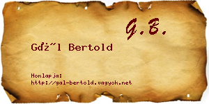 Gál Bertold névjegykártya