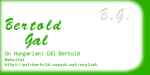 bertold gal business card
