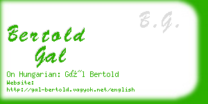 bertold gal business card